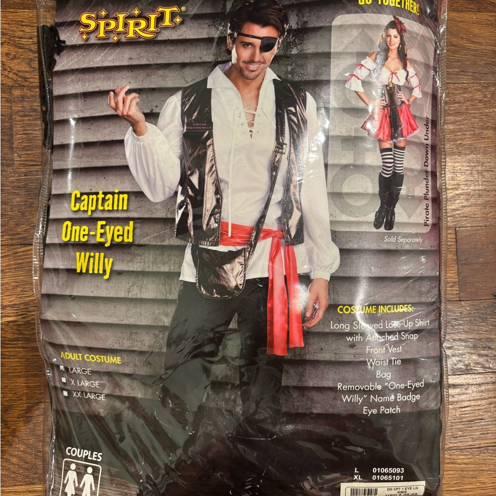 Spirit Pirate Costume men's adult large